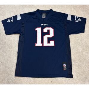 NFL Team Apparel New England Patriots #12 Tom Brady Jersey Kids Size XL (18/20)